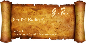 Greff Rudolf névjegykártya